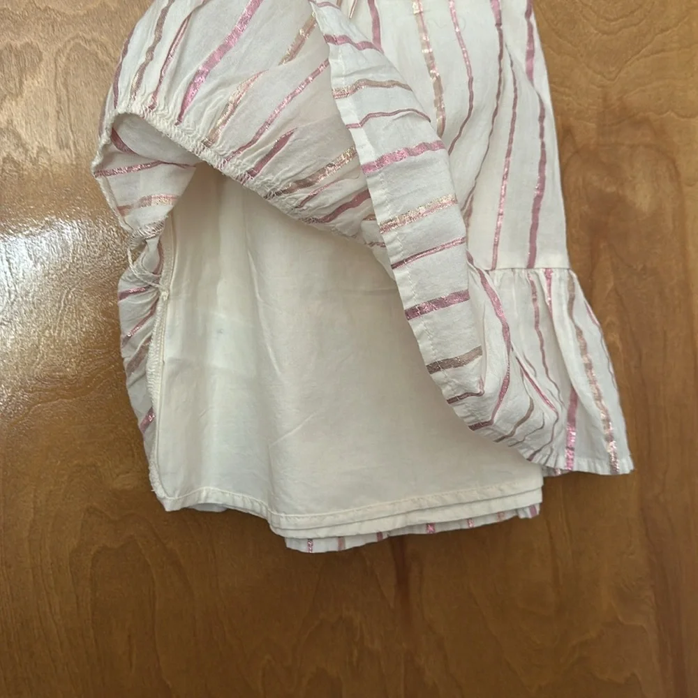18-24 months tank metallic gold and pink stripped ivory dress